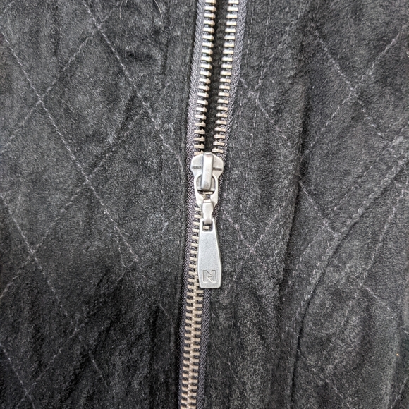 Peter Nygard Ladies Black Suede Leather Coat, Size L - Picture 4 of 10